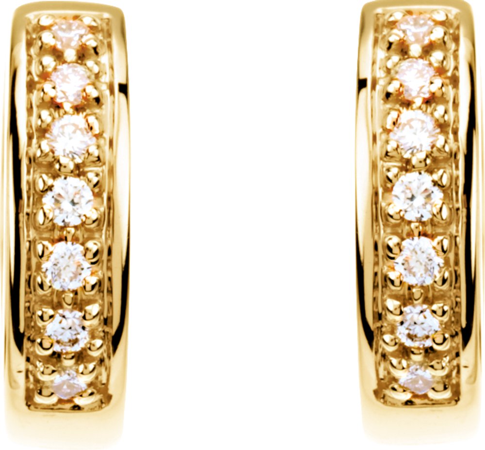 14K Yellow Gold 1/6 CTW Natural Diamond 12.1 mm Hoop Earrings