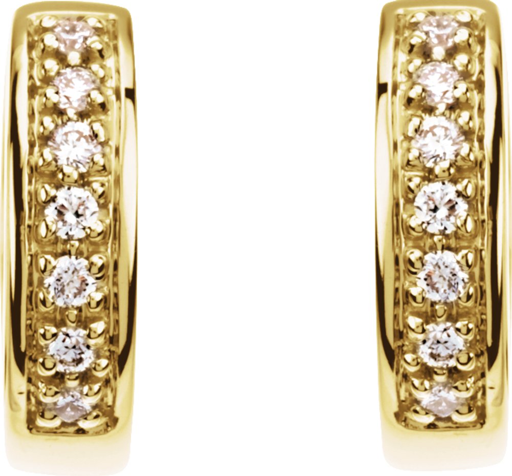 14K Yellow Gold Vermeil 1/6 CTW Lab-Grown Diamond 12.24 mm Hoop Earrings
