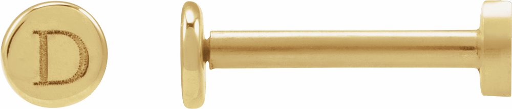 14K Yellow Gold 3 mm Engravable Disc Earrings