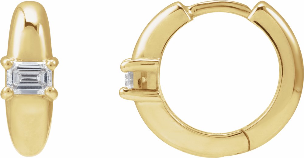 14K Yellow Gold 1/3 CTW Natural Diamond 13.4 mm Hoop Earrings