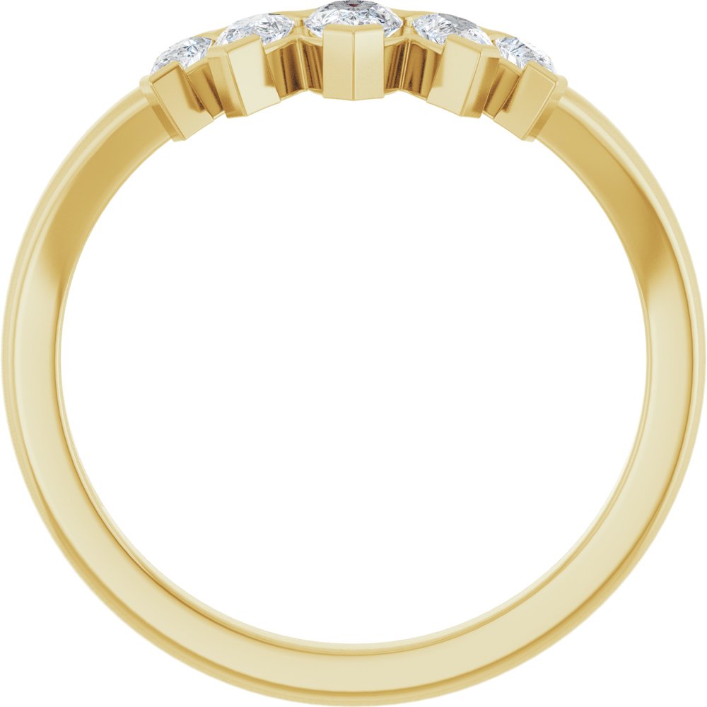 14K Yellow Gold 1/2 CTW Natural Diamond Contour Band