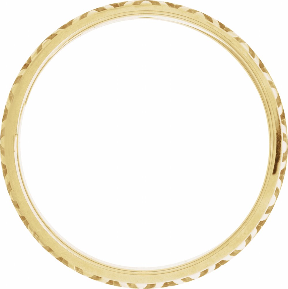10K Yellow Gold 5 mm Faceted Pattern Band Size 7
