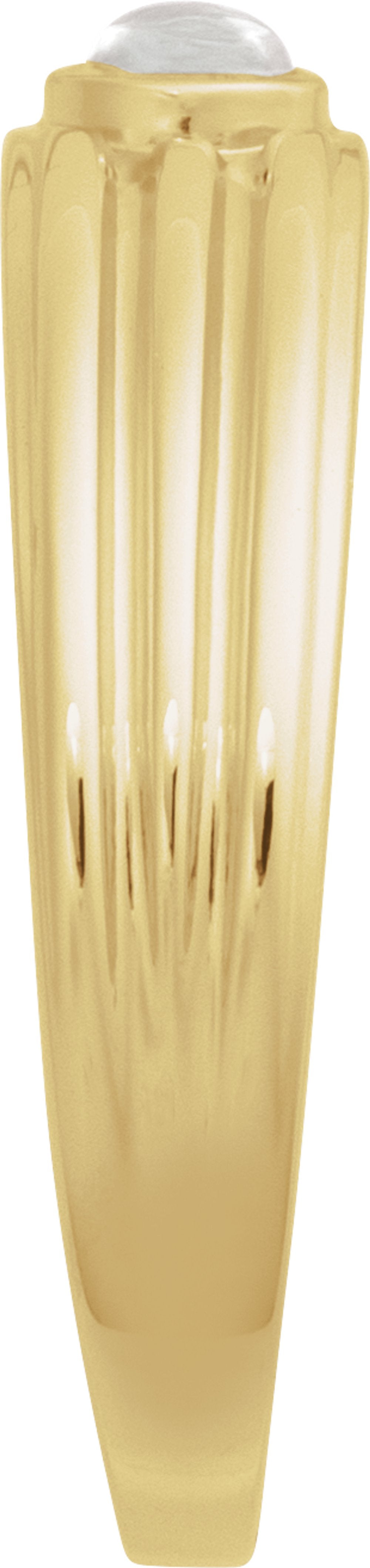 14K Yellow Gold 3 mm Round Natural Rainbow Moonstone Cabochon Ring