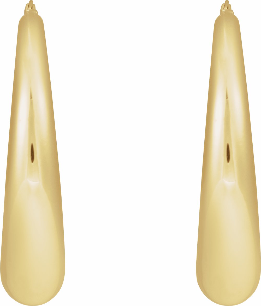 14K Yellow 37.2 mm Electroform Puffed Hoop Earrings
