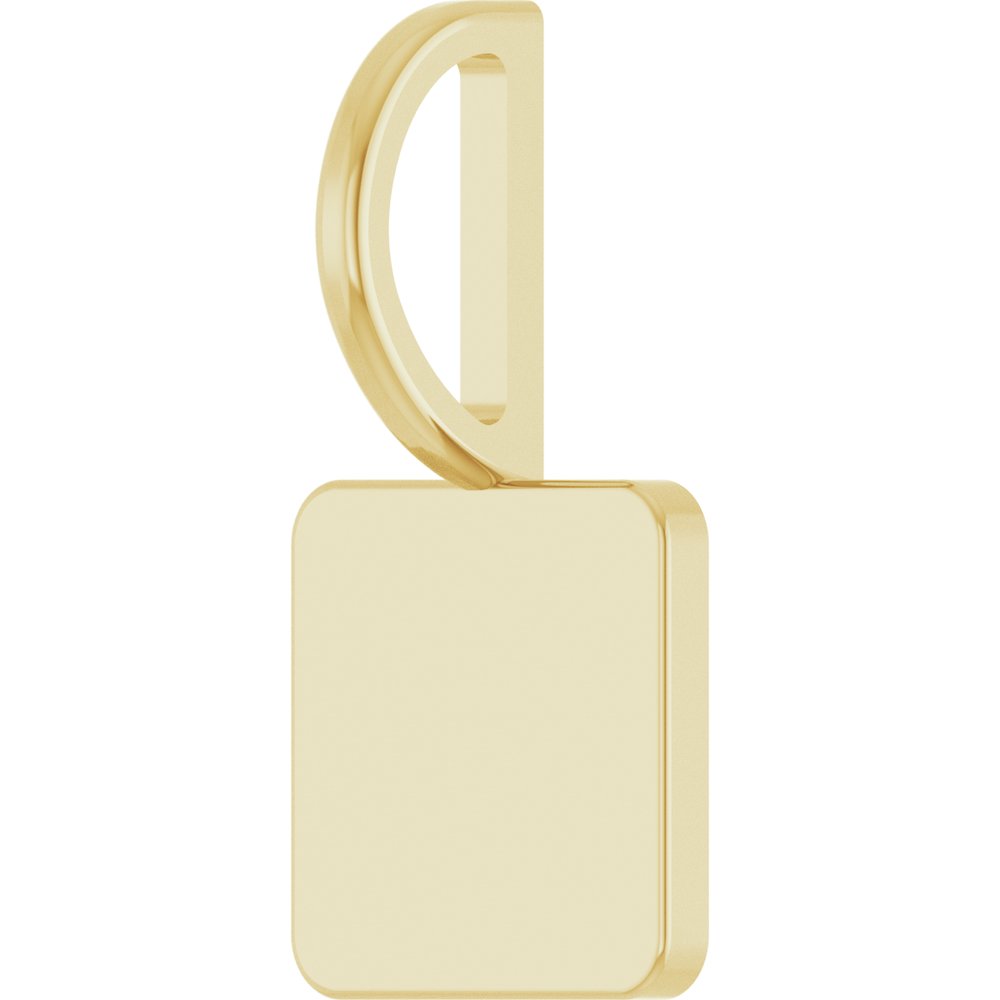 14K Yellow Gold Engravable Geometric Pendant
