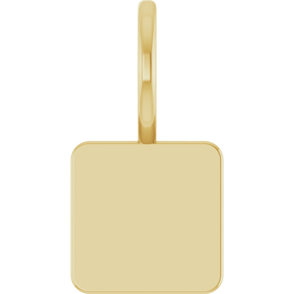 14K Yellow Gold Engravable Geometric Pendant
