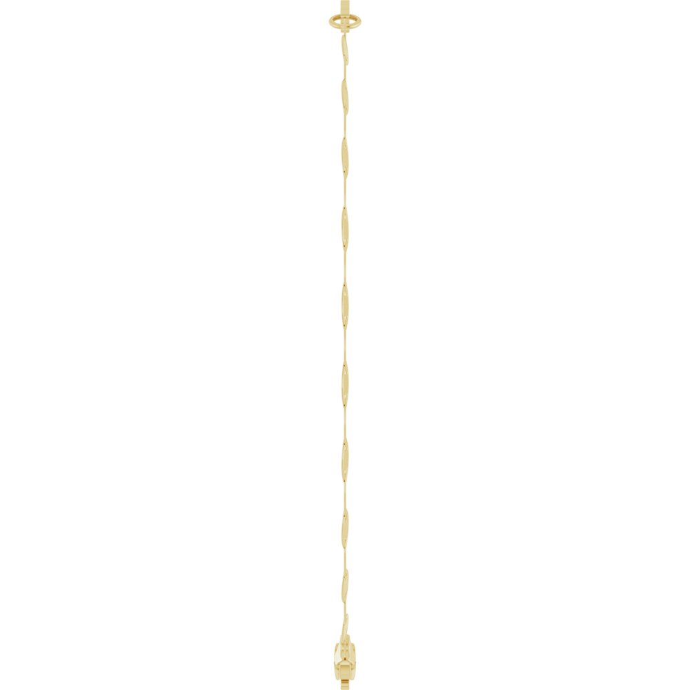 14K Yellow Gold Engravable Bar & Mirror Chain 7 1/2" Bracelet