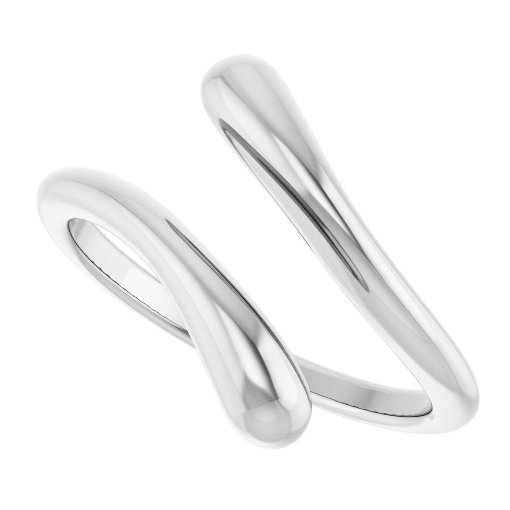 14K White Gold Dome Bypass Ring