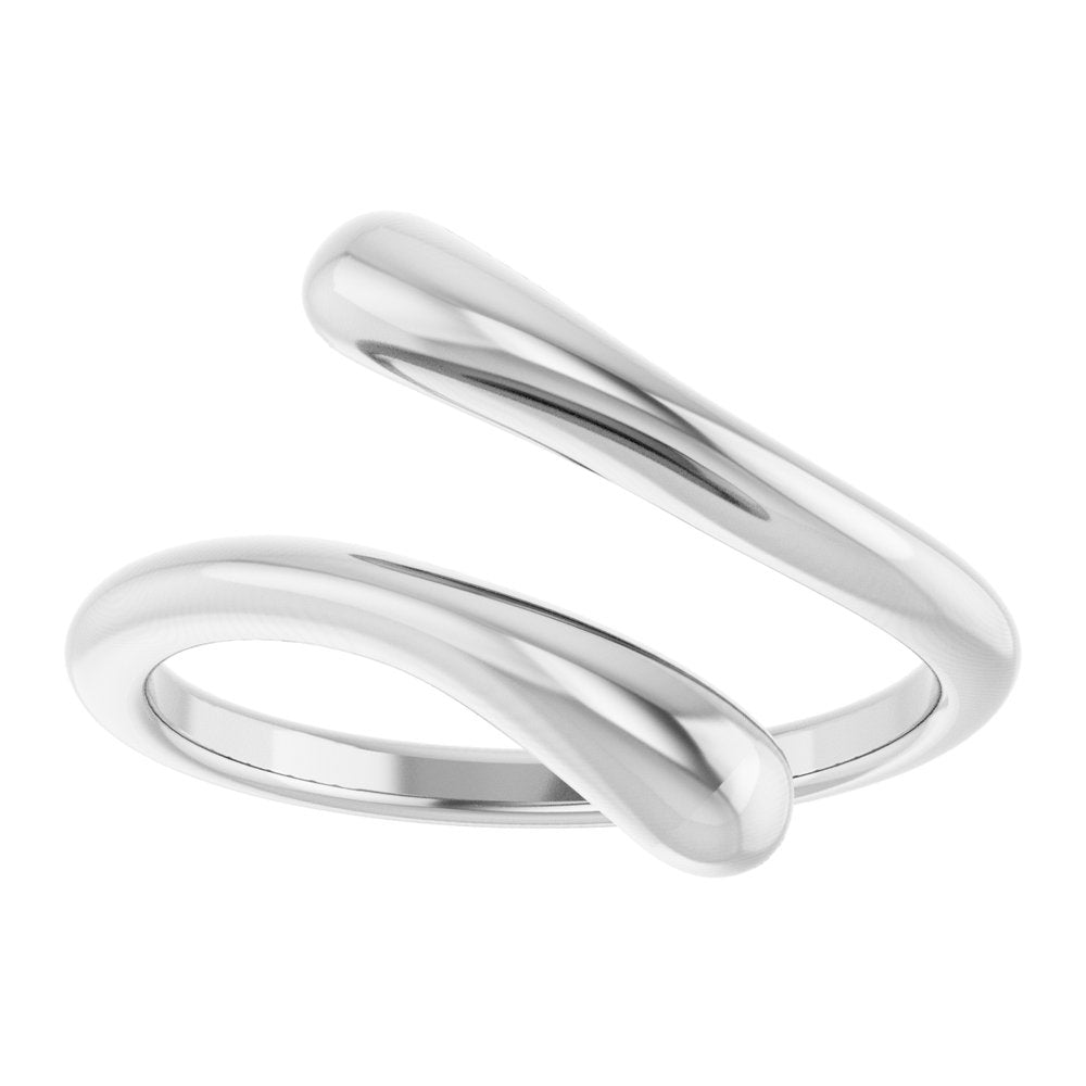 14K White Gold Dome Bypass Ring