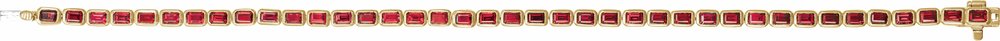 14K Yellow Gold Lab-Grown Ruby Line 7" Bracelet