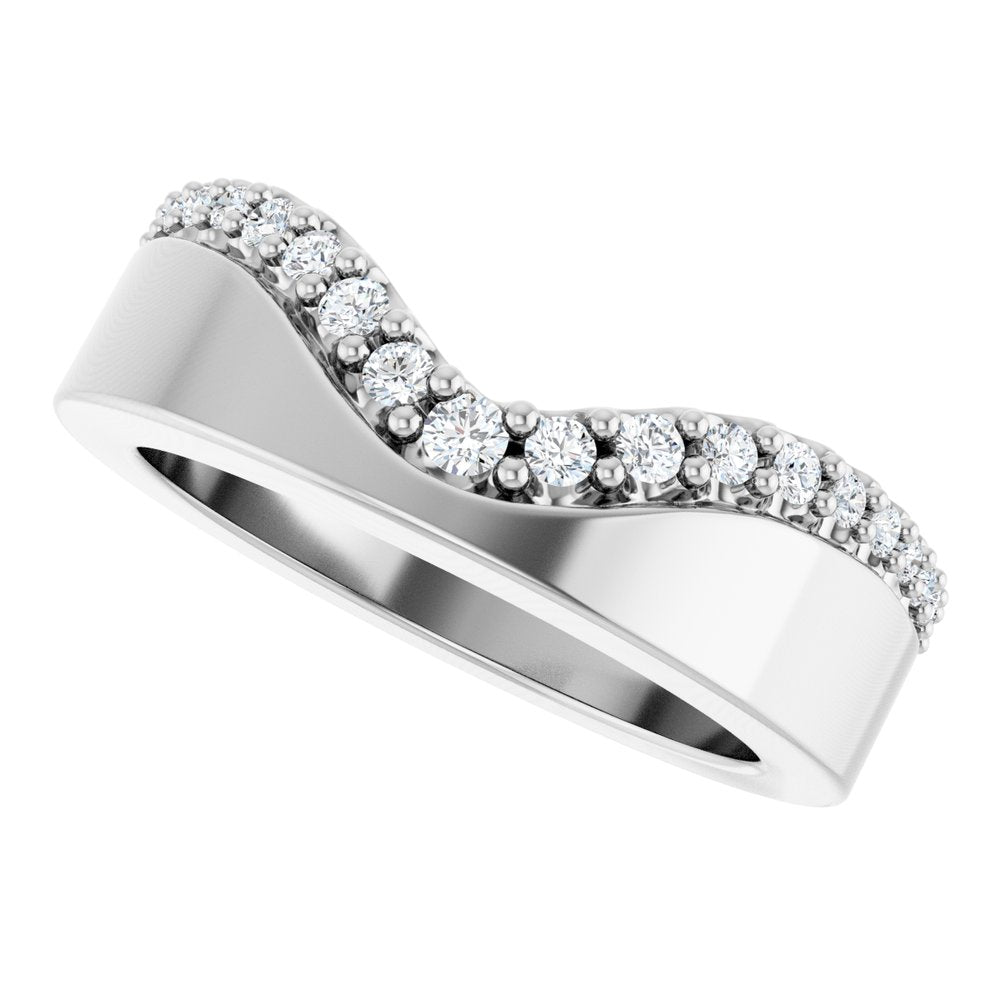 14K White Gold 1/5 CTW Lab-Grown Diamond Contour Band
