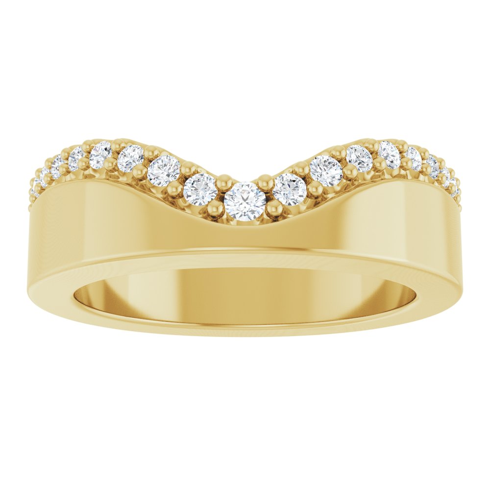 14K Yellow Gold 1/4 CTW Natural Diamond Contour Band