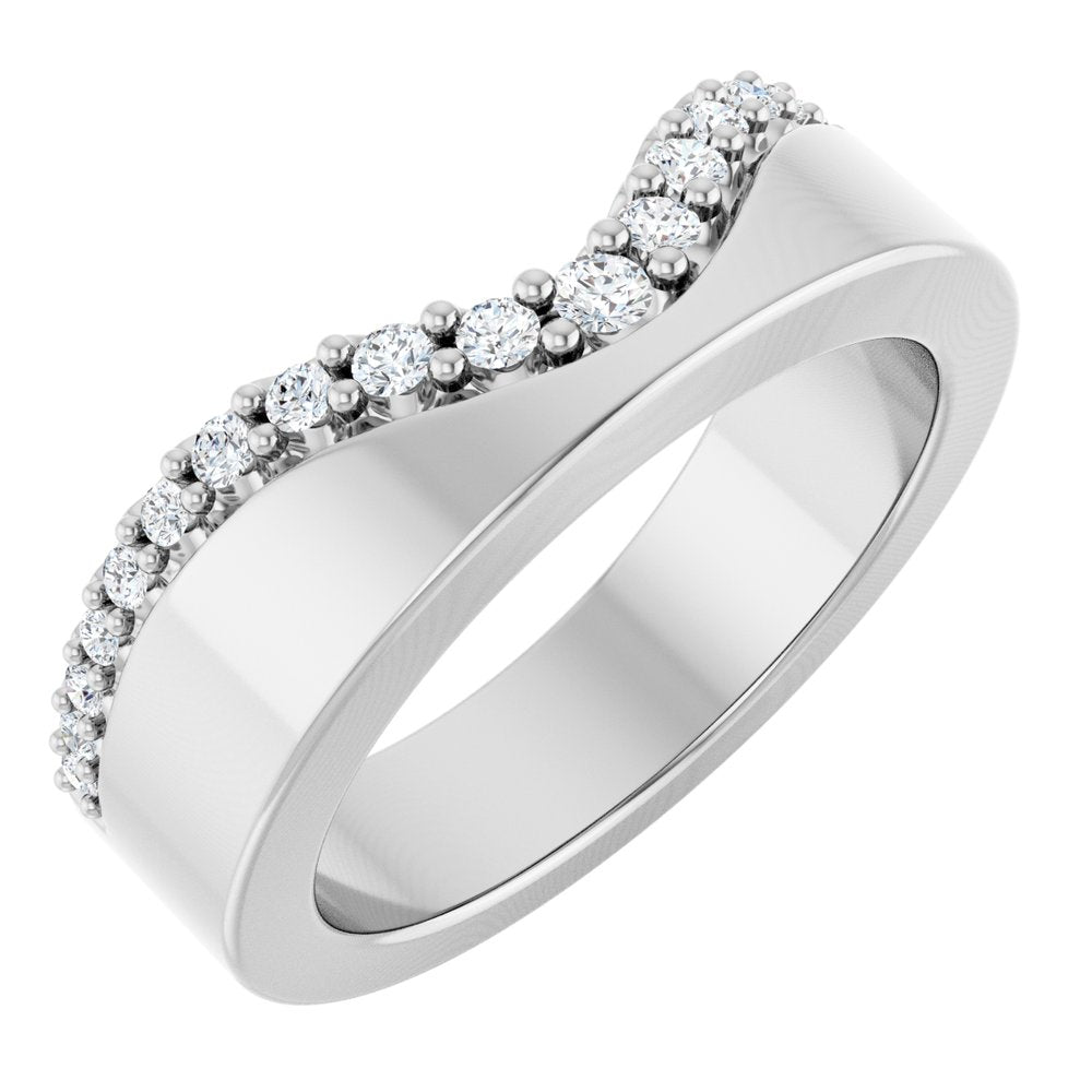 14K White Gold 1/5 CTW Lab-Grown Diamond Contour Band