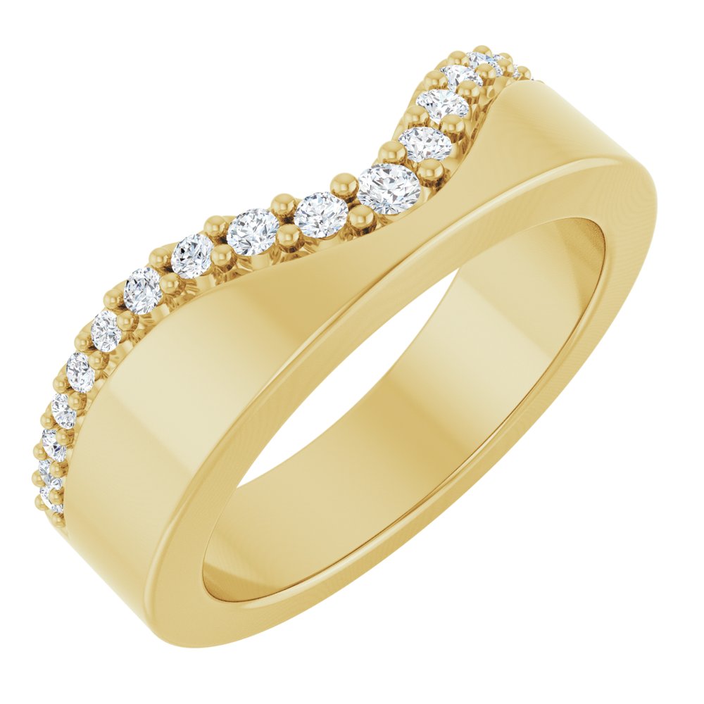 14K Yellow Gold 1/5 CTW Lab-Grown Diamond Contour Band