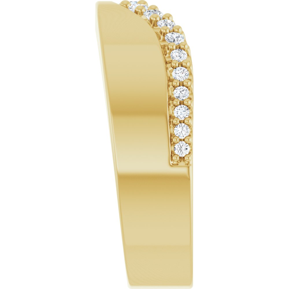 14K Yellow Gold 1/5 CTW Lab-Grown Diamond Contour Band