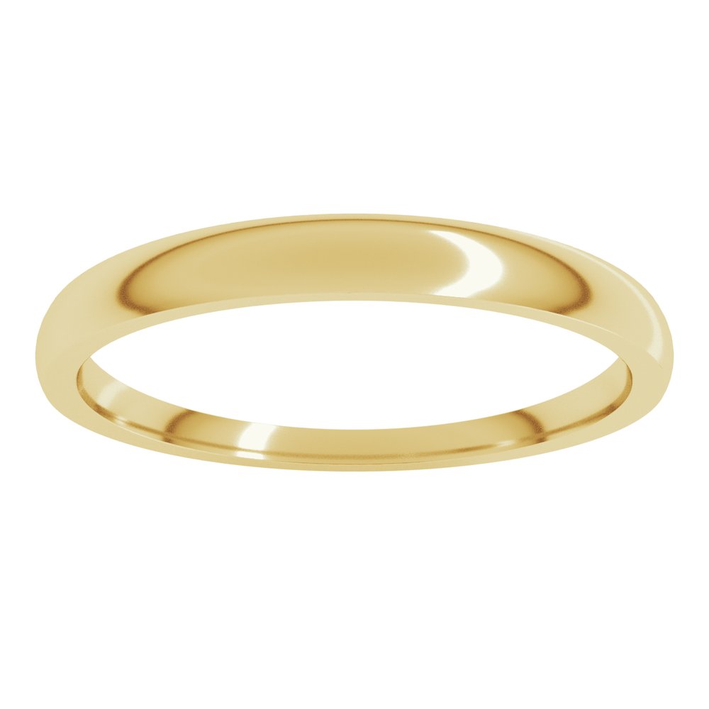 14K Yellow Gold 2.5 mm Tapered Comfort-Fit Half Round Band Size 6