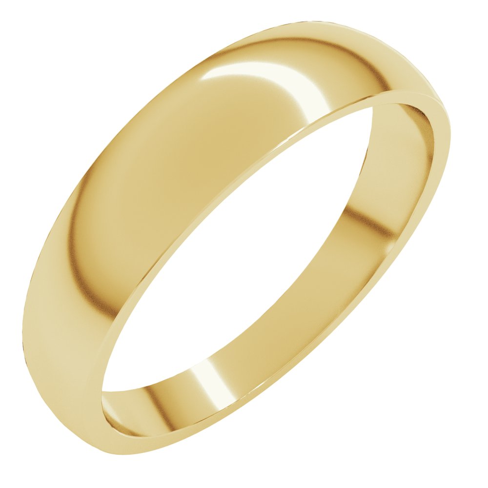 10K Yellow Gold 5 mm Tapered Comfort-Fit Half Round Band Size 8