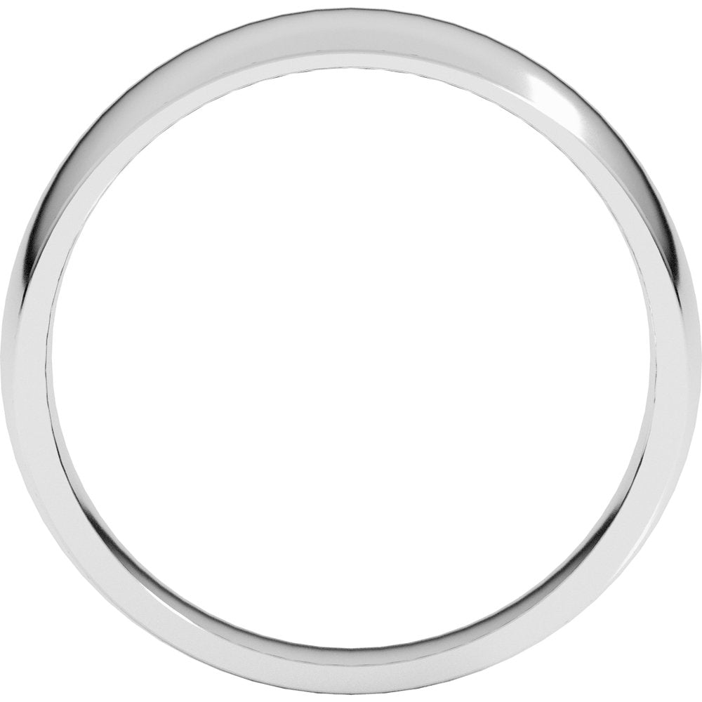 Sterling Silver 7 mm Tapered Comfort-Fit Half Round Band Size 4.5