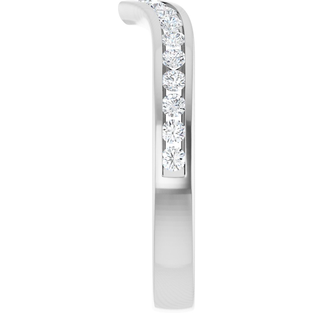 14K White Gold 3/8 CTW Lab-Grown Diamond Contour Band