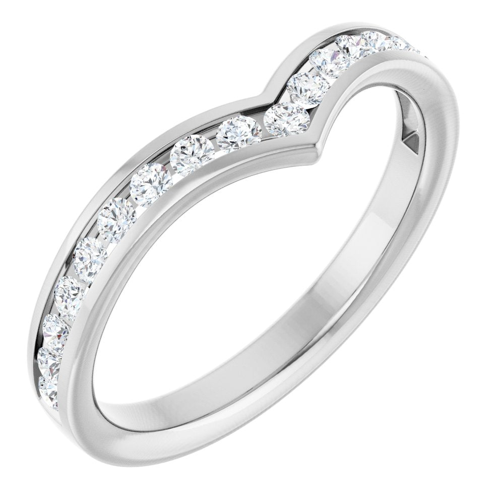 14K White Gold 3/8 CTW Lab-Grown Diamond Contour Band
