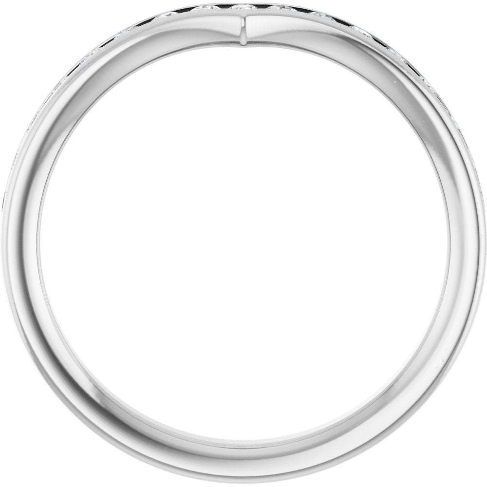 14K White Gold 3/8 CTW Lab-Grown Diamond Contour Band