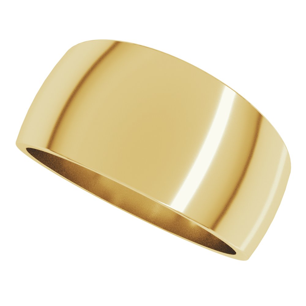 14K Yellow Gold 10 mm Tapered Comfort-Fit Half Round Band Size 8