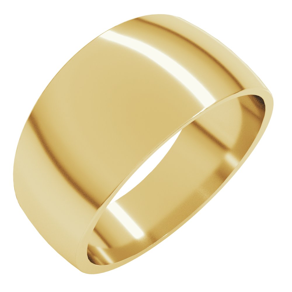14K Yellow Gold 10 mm Tapered Comfort-Fit Half Round Band Size 8