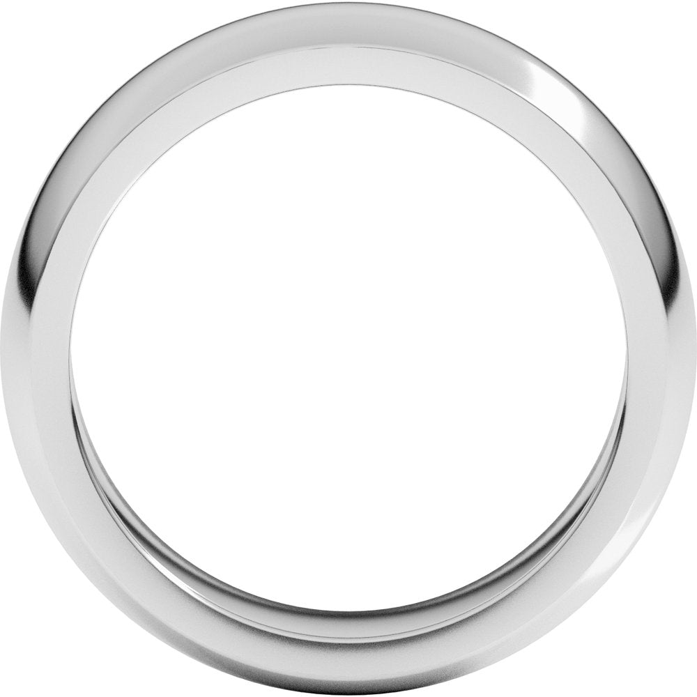 14K White Gold 6 mm Heavyweight Half Round Band Size 10