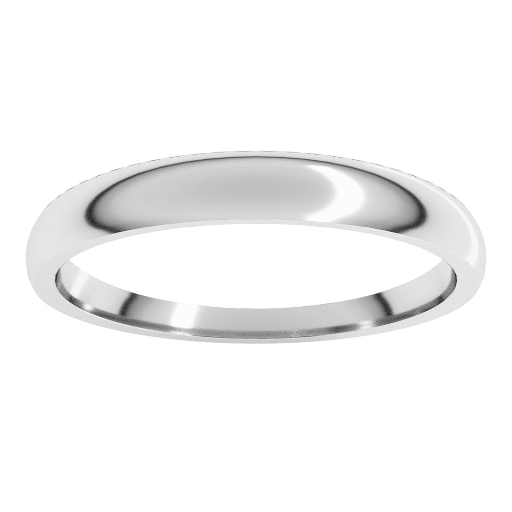 14K White Gold 3 mm Tapered Comfort-Fit Half Round Band Size 4