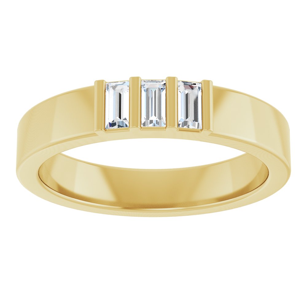 14K Yellow Gold 1/5 CTW Lab-Grown Diamond Three Stone Band