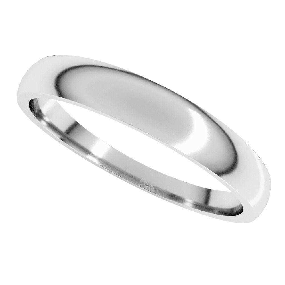 14K White Gold 3.5 mm Tapered Comfort-Fit Half Round Band Size 4