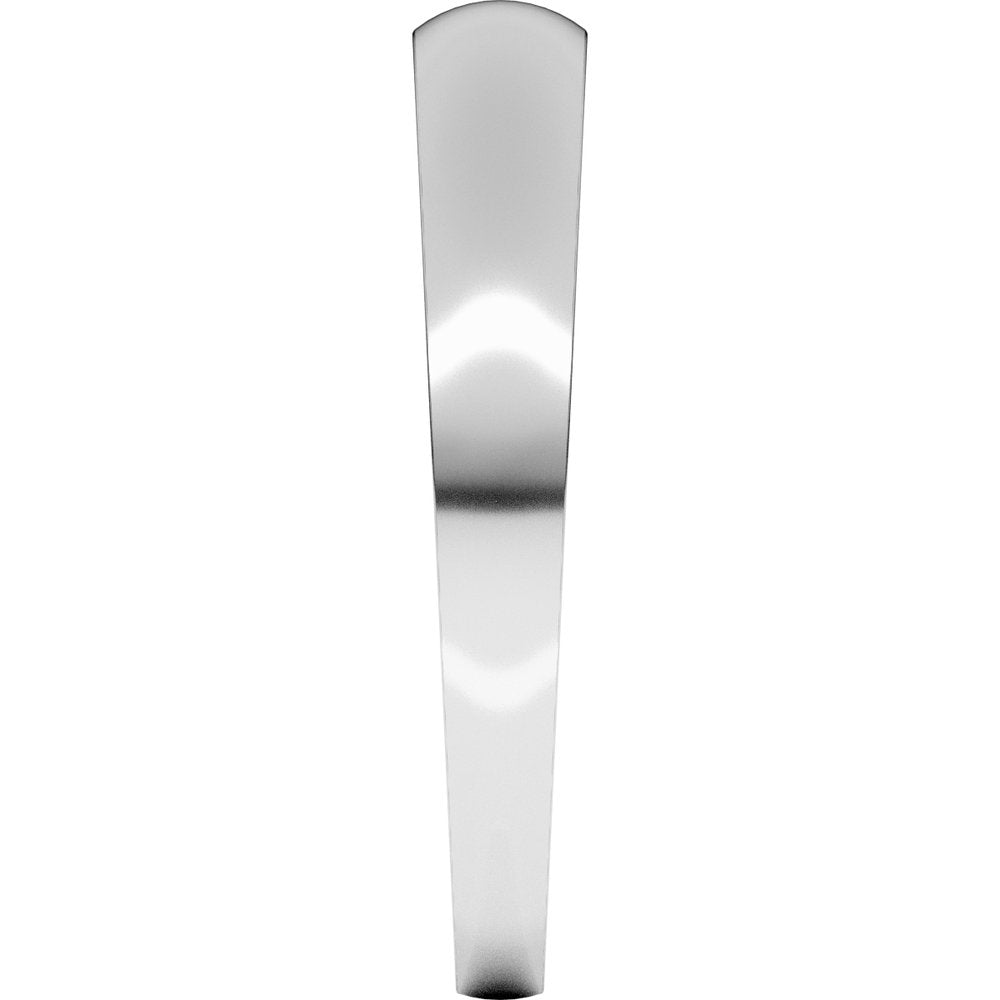14K White Gold 3.5 mm Tapered Comfort-Fit Half Round Band Size 4