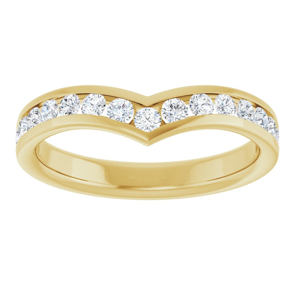 14K White Gold 1/2 CTW Natural Diamond Contour Band