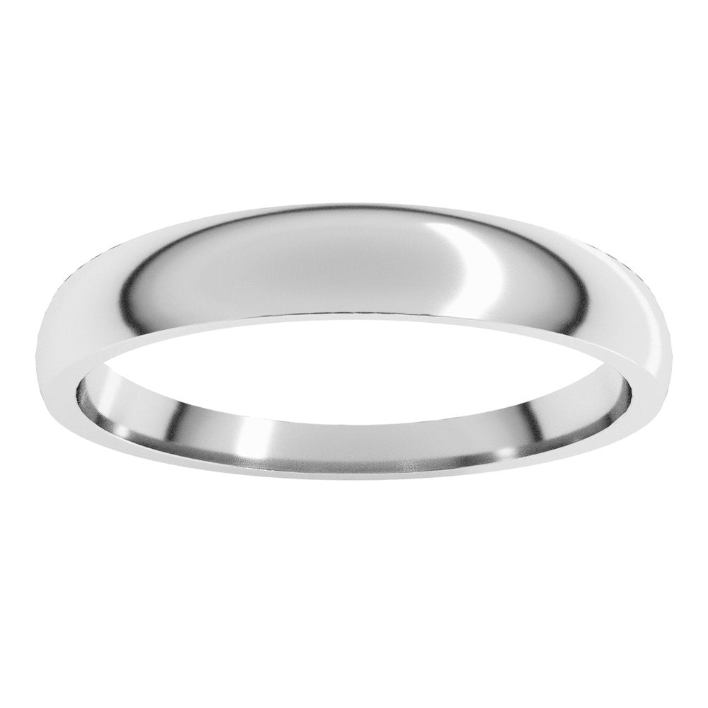 14K White Gold 3.5 mm Tapered Comfort-Fit Half Round Band Size 4