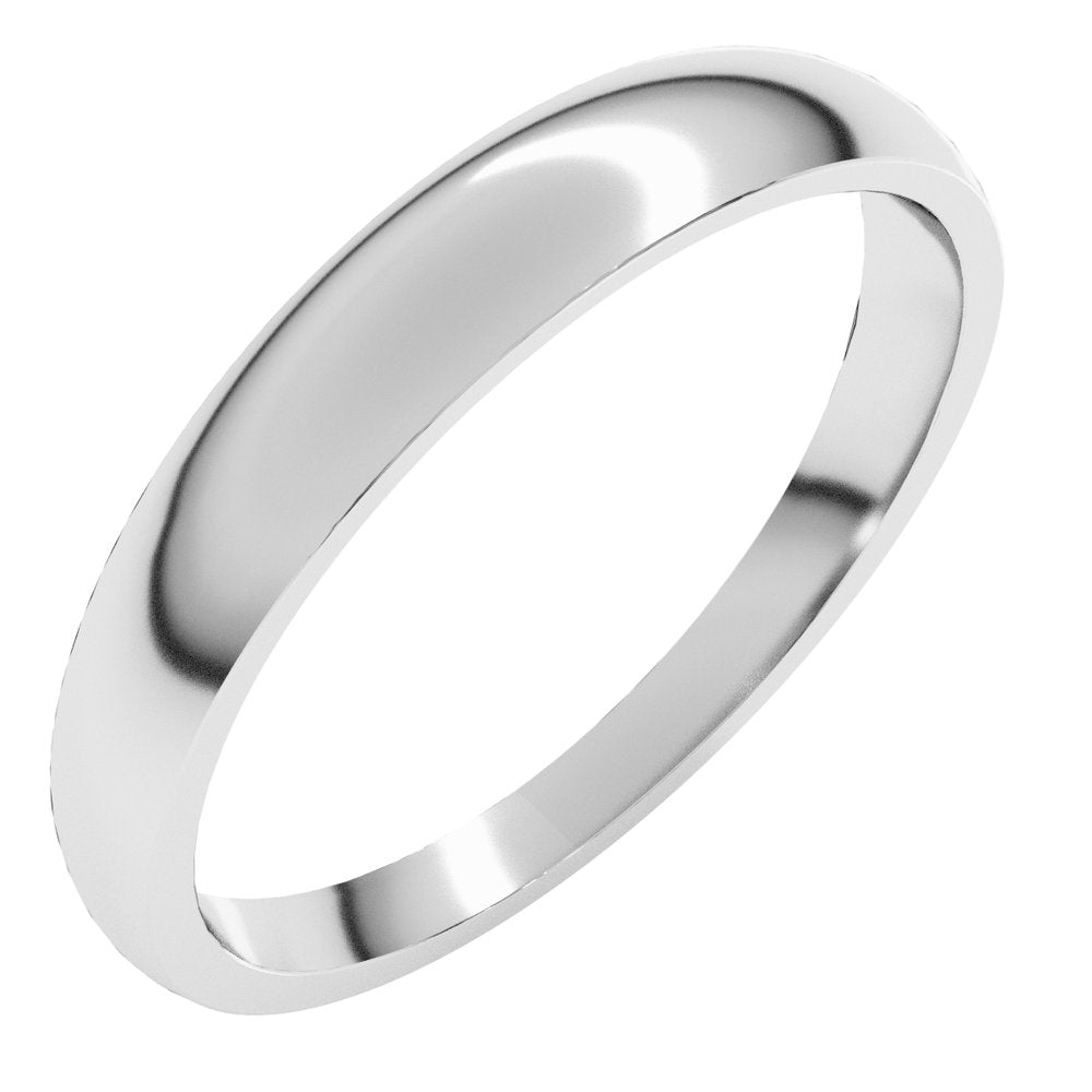 14K White Gold 3.5 mm Tapered Comfort-Fit Half Round Band Size 4