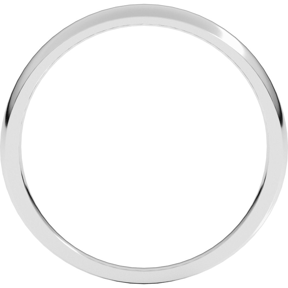 14K White Gold 3 mm Tapered Comfort-Fit Half Round Band Size 4