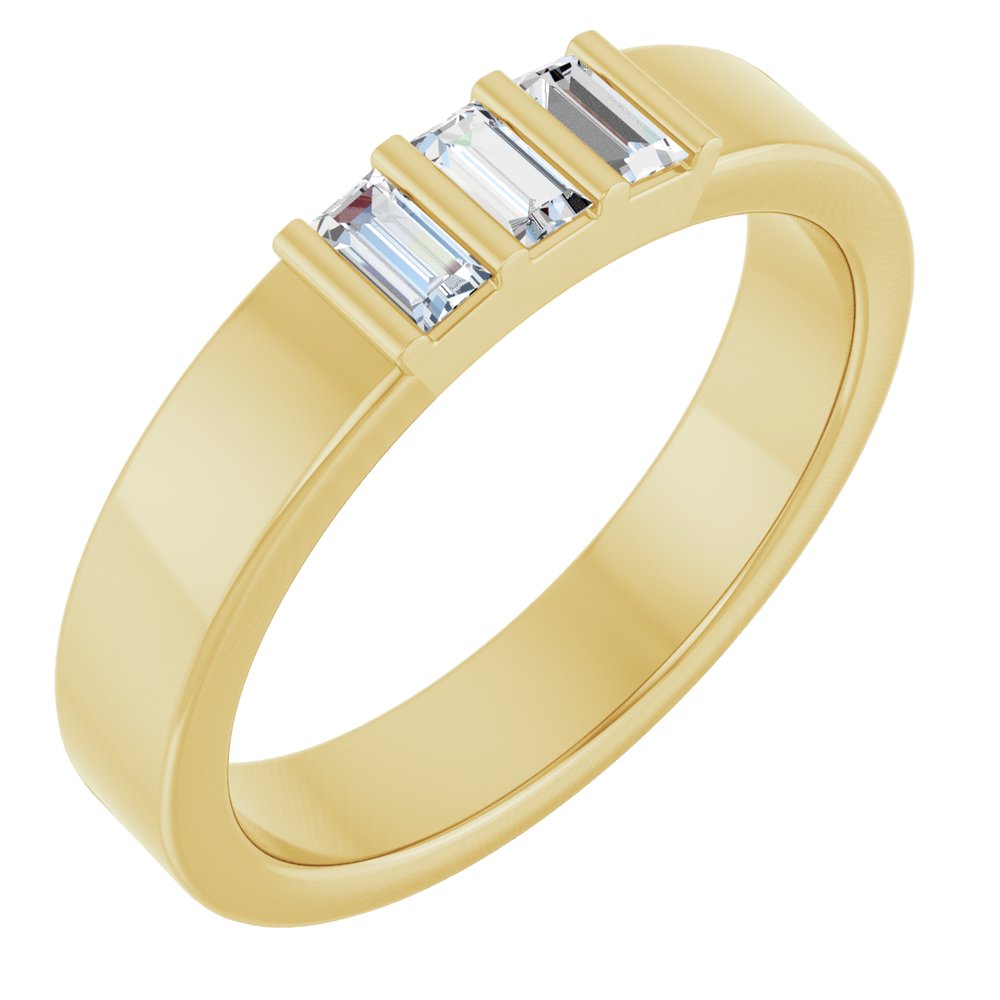 14K White Gold 1/5 CTW Lab-Grown Diamond Three Stone Band