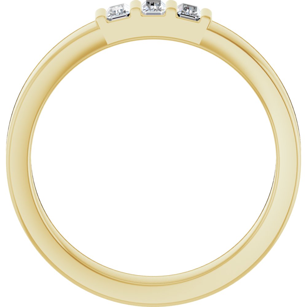 14K Yellow Gold 1/5 CTW Lab-Grown Diamond Three Stone Band