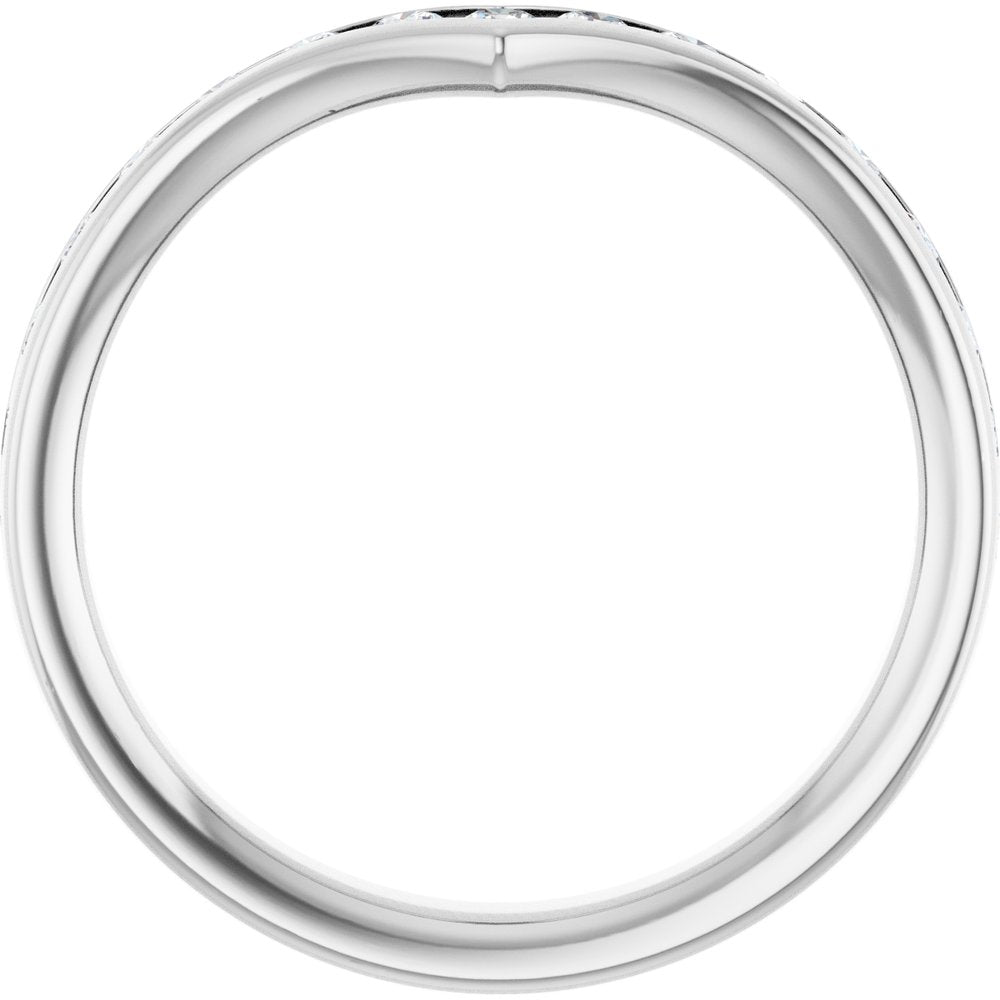 14K White Gold 1/2 CTW Natural Diamond Contour Band