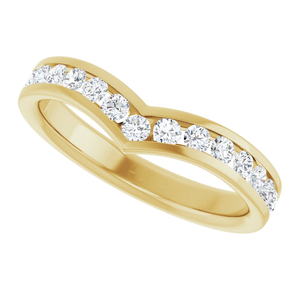 14K Yellow Gold 1/2 CTW Lab-Grown Diamond Contour Band