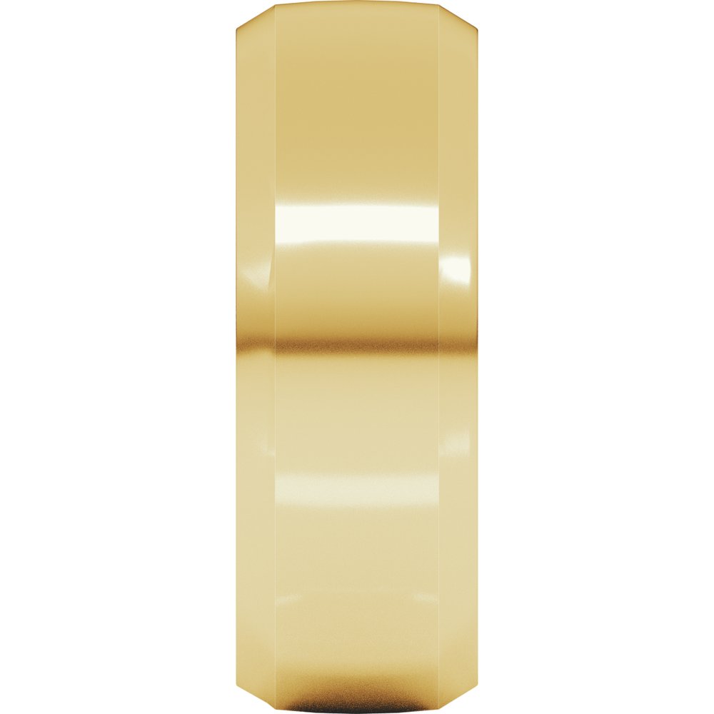 14K Yellow Gold 8 mm Beveled-Edge Comfort-Fit Half Round Band Size 8.5