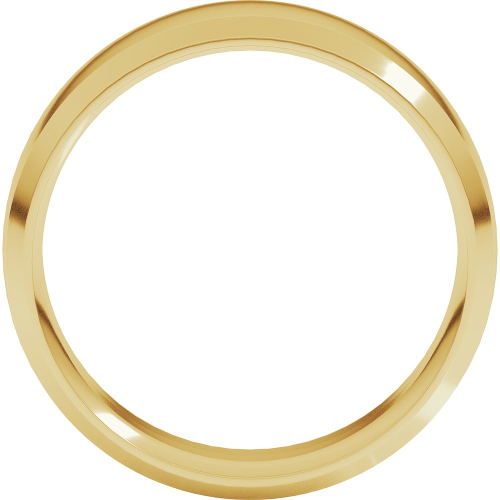 14K Yellow Gold 8 mm Beveled-Edge Comfort-Fit Half Round Band Size 8.5