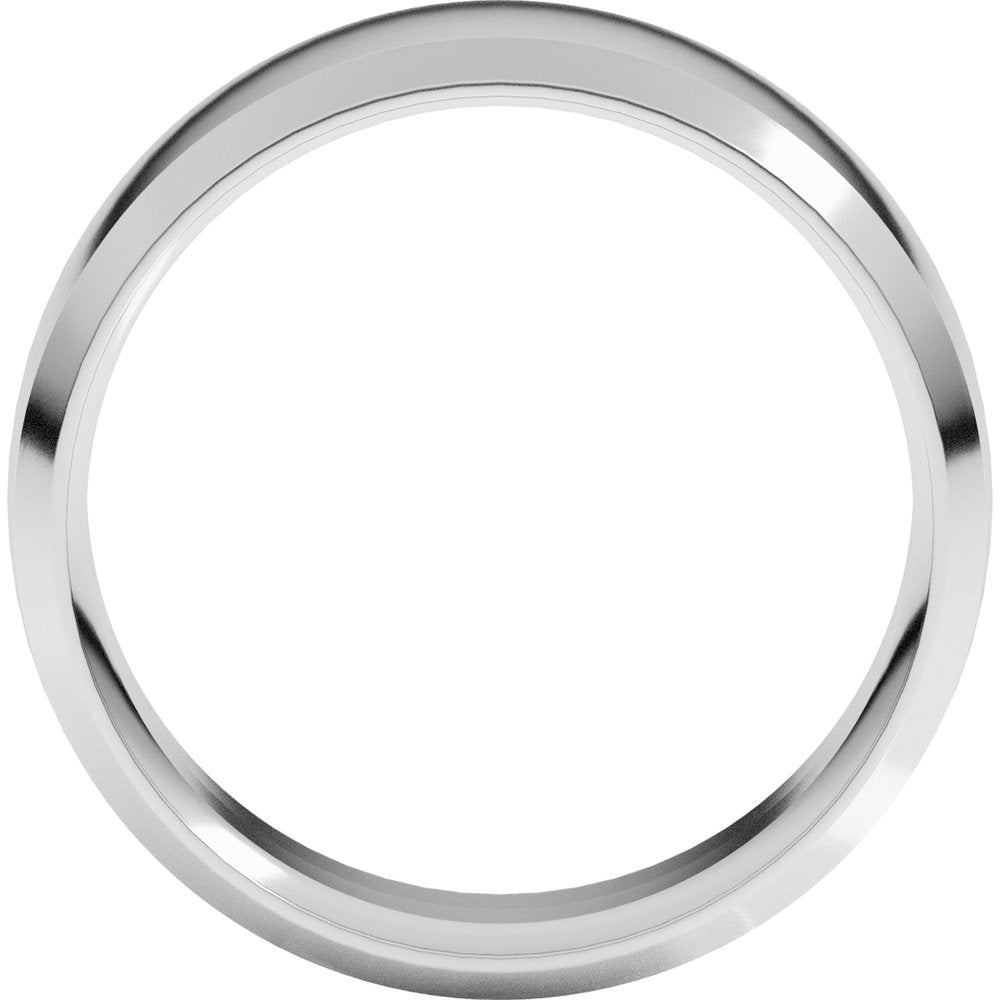 14K White Gold 9 mm Beveled-Edge Comfort-Fit Half Round Band Size 12