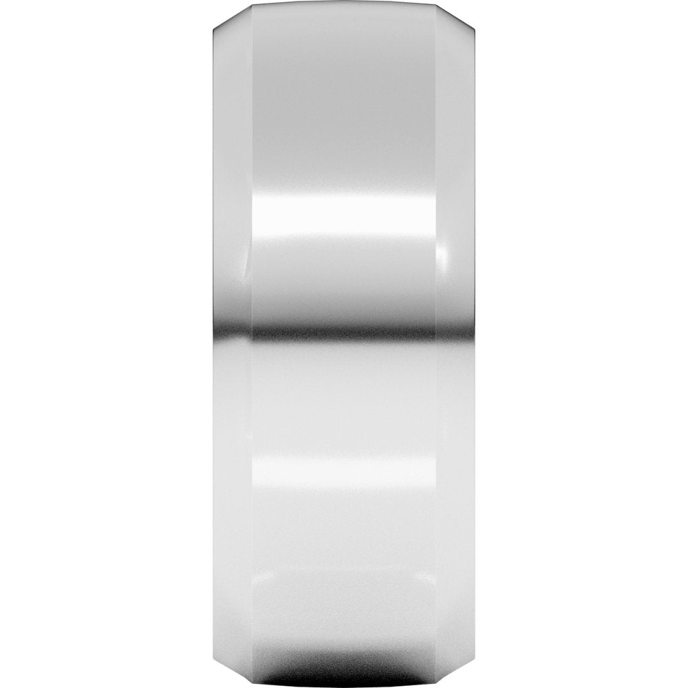 14K White Gold 9 mm Beveled-Edge Comfort-Fit Half Round Band Size 12