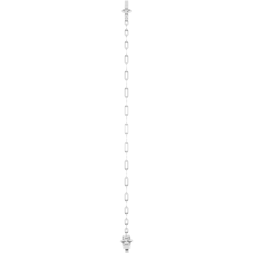 14K White Gold Engravable Keyhole Link 7" Bracelet