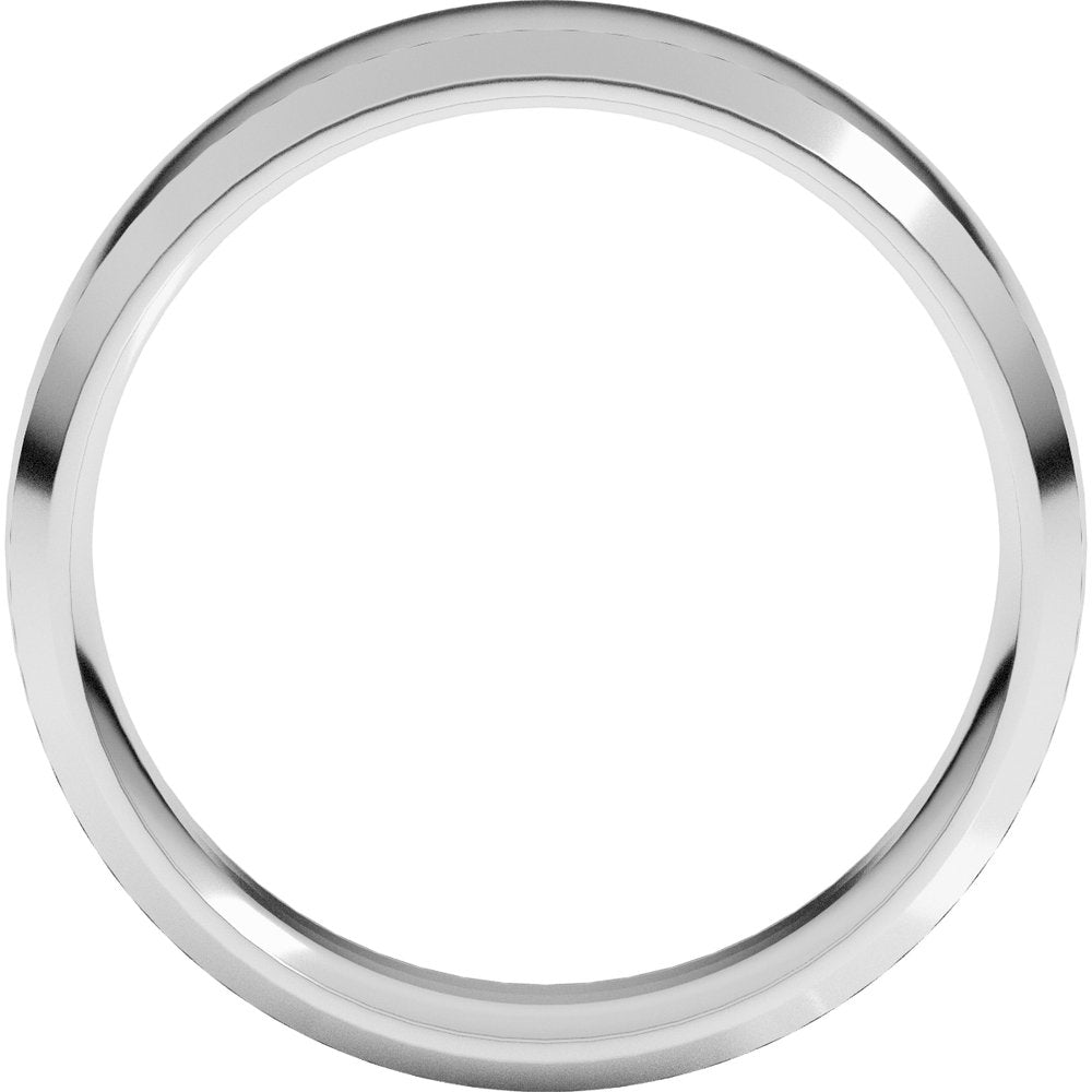 14K White Gold 7 mm Beveled-Edge Comfort-Fit Half Round Band Size 7.5