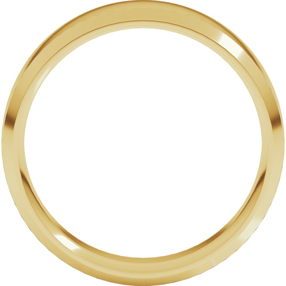 10K Yellow Gold 7 mm Beveled-Edge Comfort-Fit Half Round Band Size 10