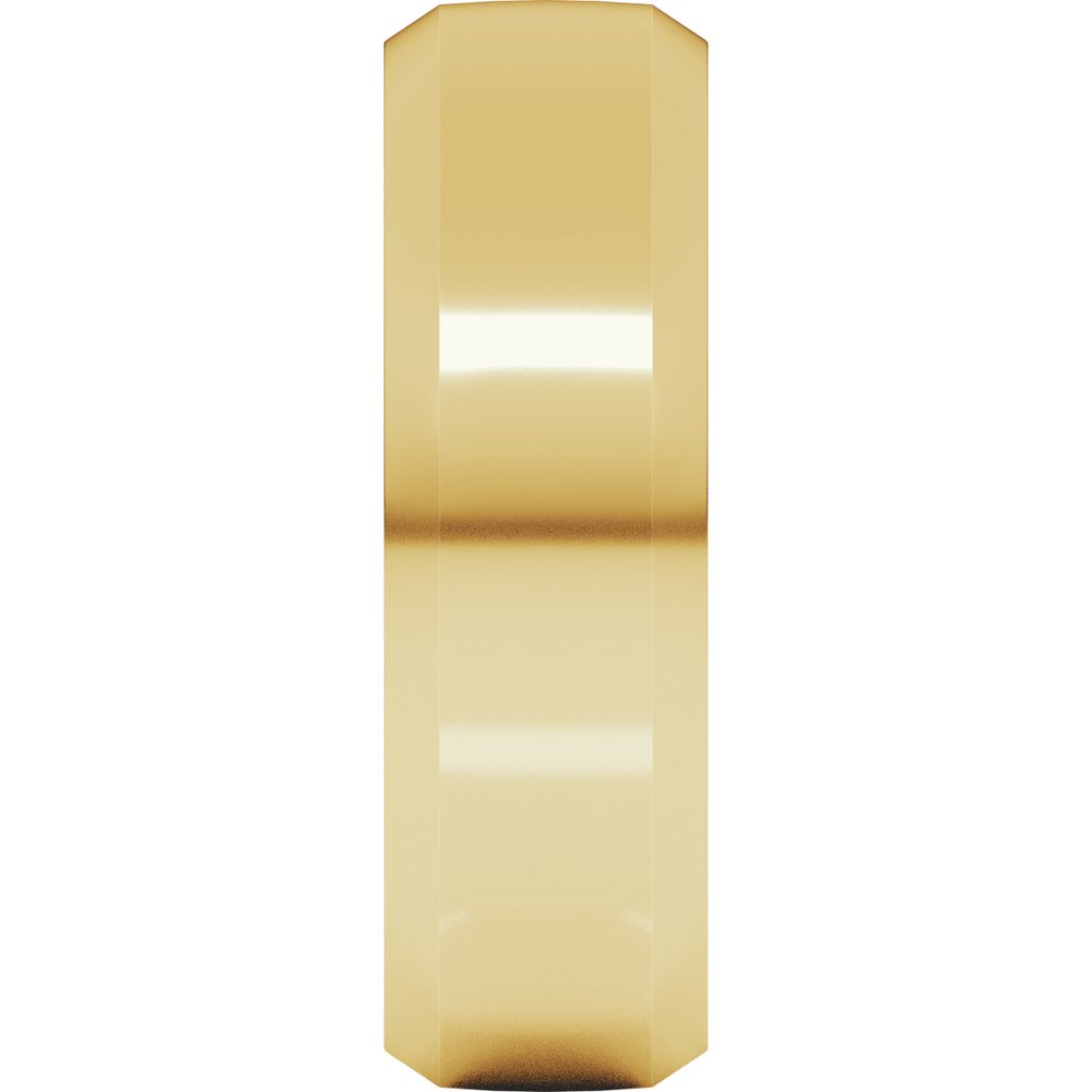 10K Yellow Gold 7 mm Beveled-Edge Comfort-Fit Half Round Band Size 10