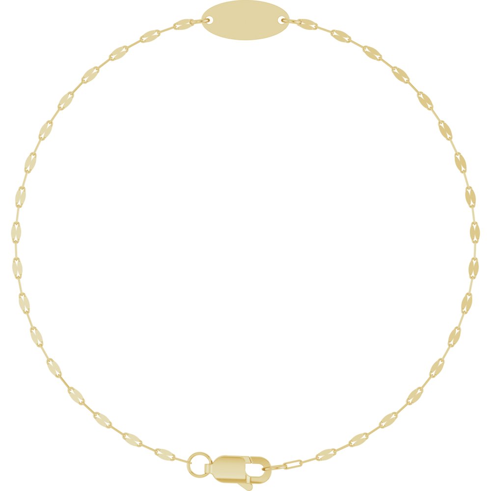 14K Yellow Gold Engravable Keyhole Link 7" Bracelet