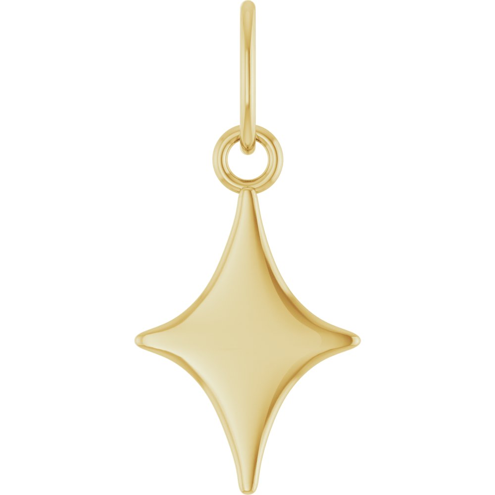 14K Yellow Gold Engravable Star Pendant